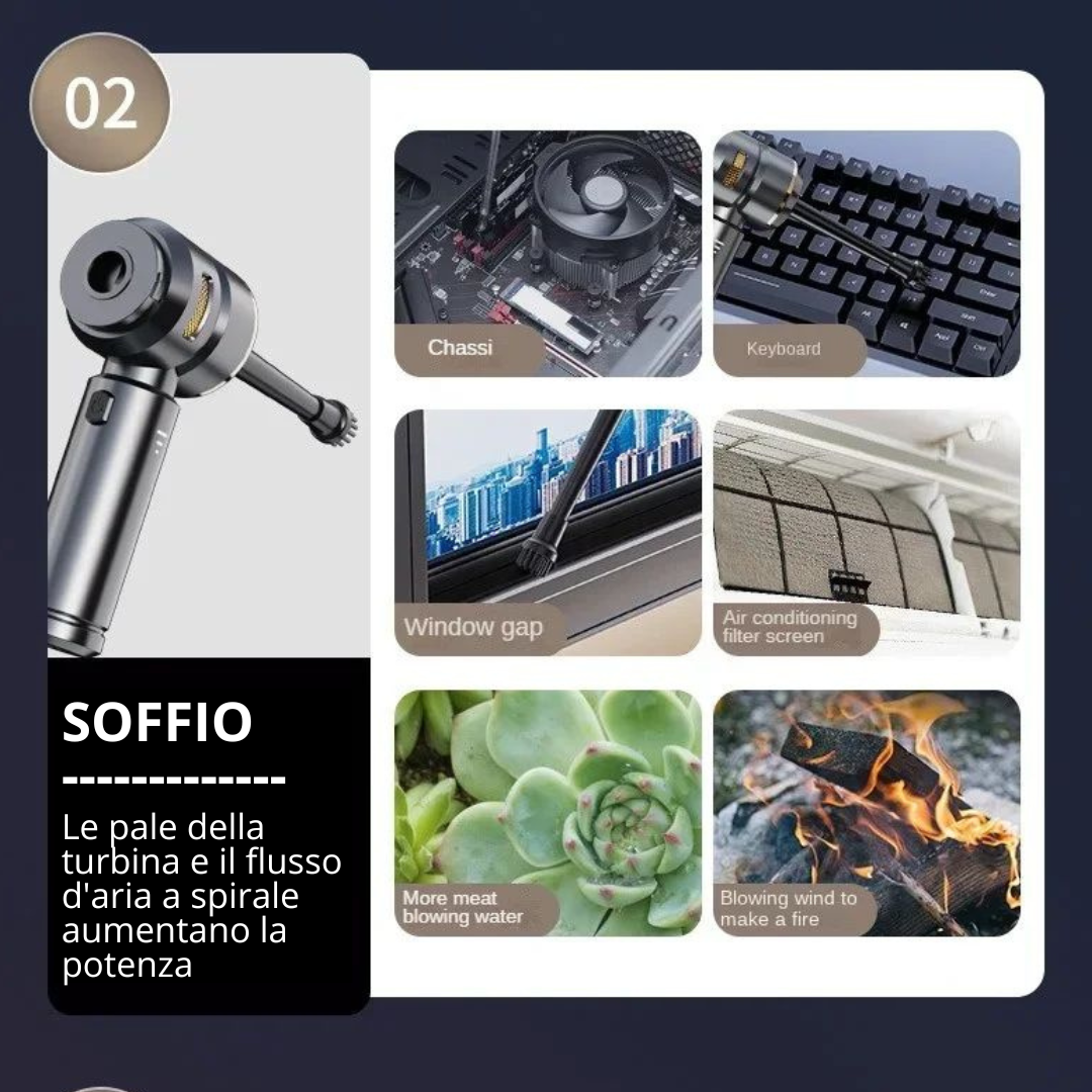 Aspiratore Wireless Multifunzione Plus+